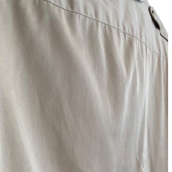 Vintage 90s LL Bean Safari Shirt Dress Large โ Khaki Button Up Utility Style - Picture 14 of 16